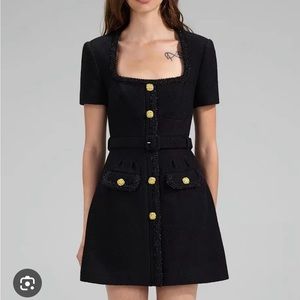 Self Portrait Black Boucle mini dress